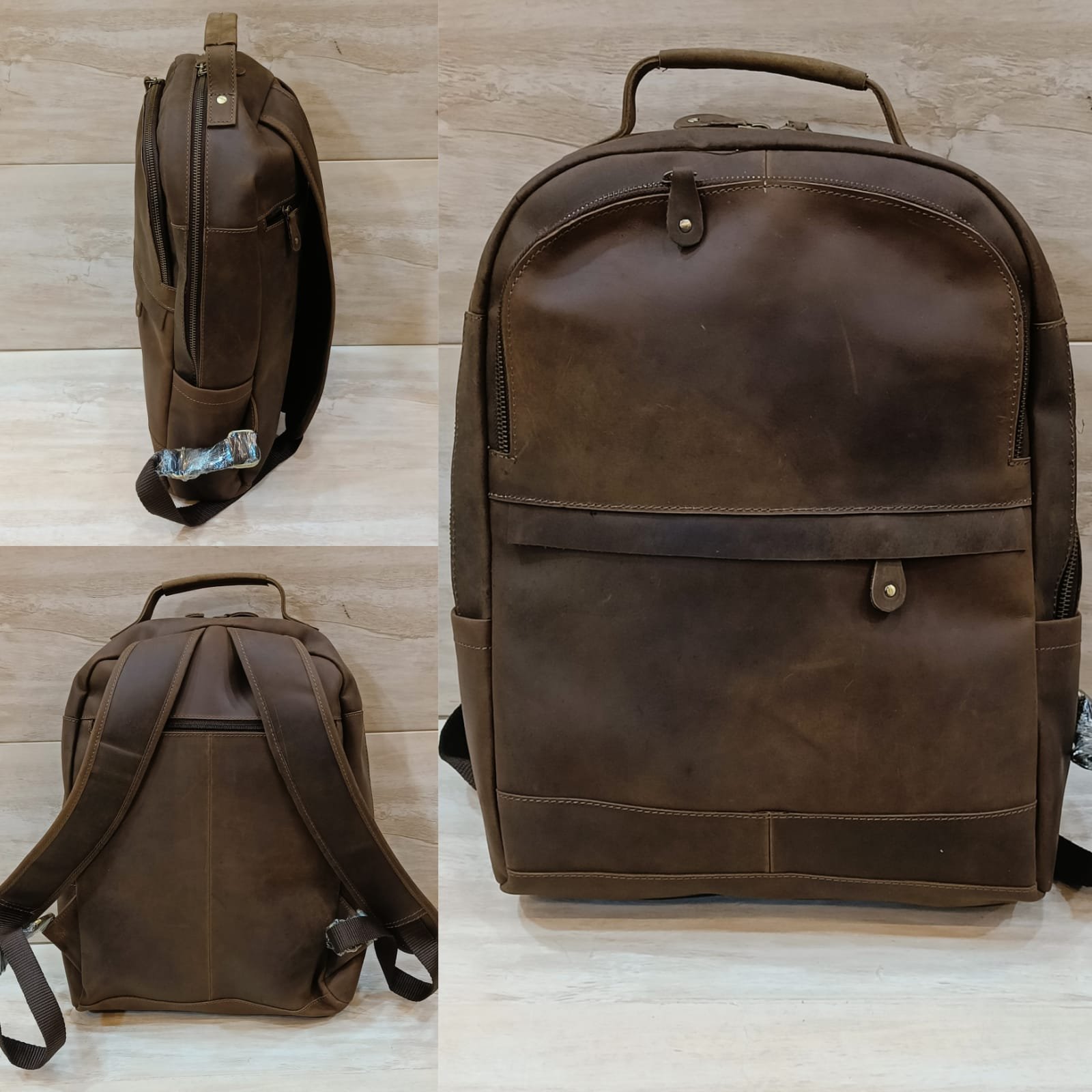 Premium Brown Leather Backpack for Men - Stylish and Durable